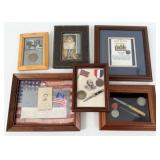 Group of Framed Civil War, Postal, & Collectibles