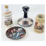 Porcelain Decanters & Plate, Military, Civil War,