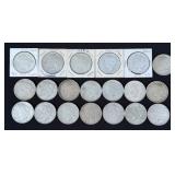(20) Peace 90% Silver Dollars, 1923-1926