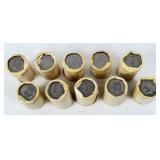 (10) Rolls Unsearched Kennedy Half Dollars 70s-90s