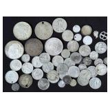 US & World Silver Coins w/ Damage 11.3 Troy Ounces