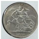 1890 Queen Victoria Jubilee Head Crown Silver Coin