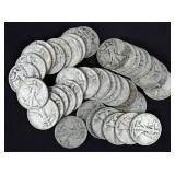 (40) Walking Liberty 90% Silver Half Dollars