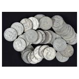 (40) Franklin 90% Silver Half Dollars