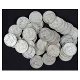 (40) Franklin 90% Silver Half Dollars