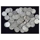 (80) Washington 90% Silver Quarters, 1938-64