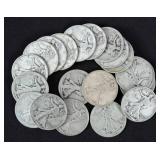 (20) Walking Liberty 90% Silver Half Dollars