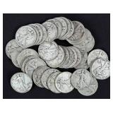 (40) Walking Liberty 90% Silver Half Dollars
