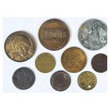 (9) Tokens & Medals Booneville, Corinth, Etc.