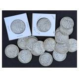 (18) Walking Liberty Half Dollars, 1938-1947