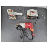 (3) Power Tools: Sander, Drill & Jigsaw