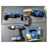 (4) RYOBI 18V Tools with (3) Batteries & Charger