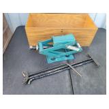 Vintage Scissor Jack with Wooden Storage