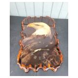 Rustic Bald Eagle Wood Slab Wall Clock