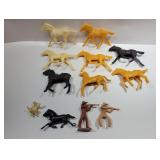 Vintage Cowboys & Horses Plastic Figures