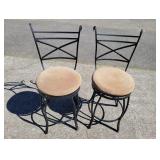 Pair of Wrought Iron Bar Stools