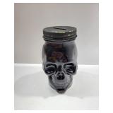 Glass Skull Jar Coin Bank