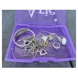 Box of Stamped Sterling Silver Jewelry