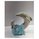 Porcelain Dolphin Coin Bank