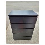 Black Wooden 6-Drawer Dresser