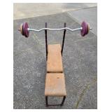 Weight Lifting Bench with Barbell Set