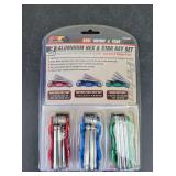 NEW 3-Piece Aluminum Hex & Star Key Set