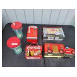 (4) Coca-Cola Tins & (2) Coca-Cola Cups
