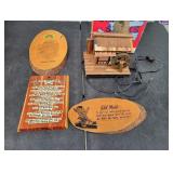 (3) Wooden Wall Signs & Wooden Electric Model