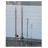 (4) Fishing Poles with (4) Reels