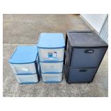 (3) Plastic Storage Drawer Bins