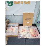 (2) NEW 3-Pack Flower Canvas Wall Art Pieces