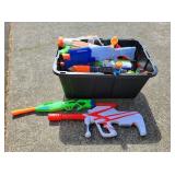 Large Box of Assorted NERF Guns