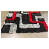 6.8ft x 4.8ft Red/Black/Gray Area Rug