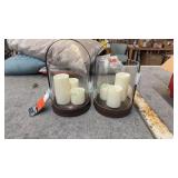 14.96in Outdoor Patio Lanterns w/ LED Candles