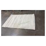 5.2ft x 3.3ft White Area Rug