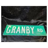GRANBY RD STREET SIGN 20 X 6
