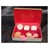 RONSON CASE WITH COINS AND TOKENS INCL HADACOL