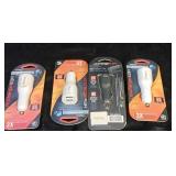 DUAL CAR USB CHARGERS / 4 PCS / NEW