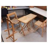 FOLDING TABLE AND CHAIR (SET) WITH STORAGE RACK