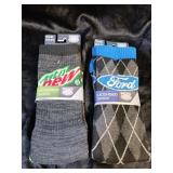 2 PAIR NEW SOCKS MT DEW, FORD