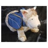 PLUSH TOY DOG WITH BACKPACK