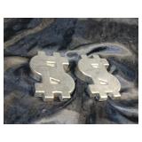 SILVER TONE PAPERWEIGHTS / 2 PCS