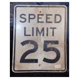 25MPH SPEED LIMIT SIGN ALUMINUM 24 X 30
