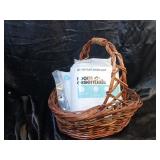 BROWN WOVEN BASKET W/ HANDLE & MORE/ NEW