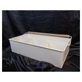 METAL ORGANIZING CADDY W/ WOOD HANDLE / NEW