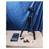 LIKE NEW QUALITY CAMERA TRIPOD WITH ACCESSORIES