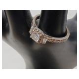 925 RING WITH CLEAR STONES SIZE 10 MARKED CZ 925