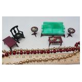 VINTAGE RENWAL DOLL HOUSE LIVING ROOM SET 6 PCS