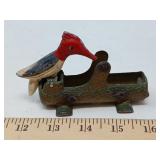 VINTAGE CAST IRON WOODPECKER TOOTH PICK HOLDER