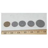 U S COINS LOT / 5 PCS